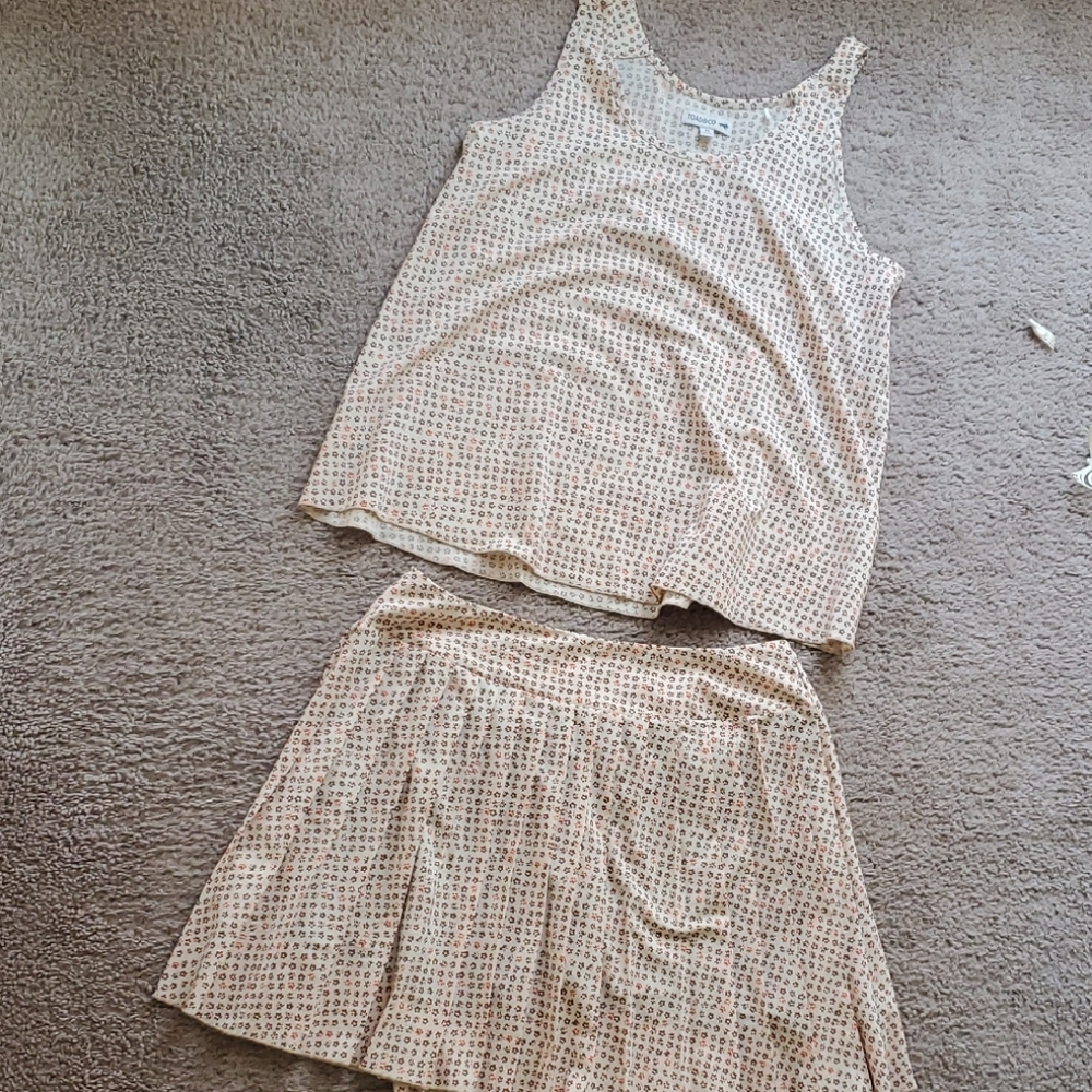 Toad&Co Cream Printed Tank and Skirt Set MEDIUM
